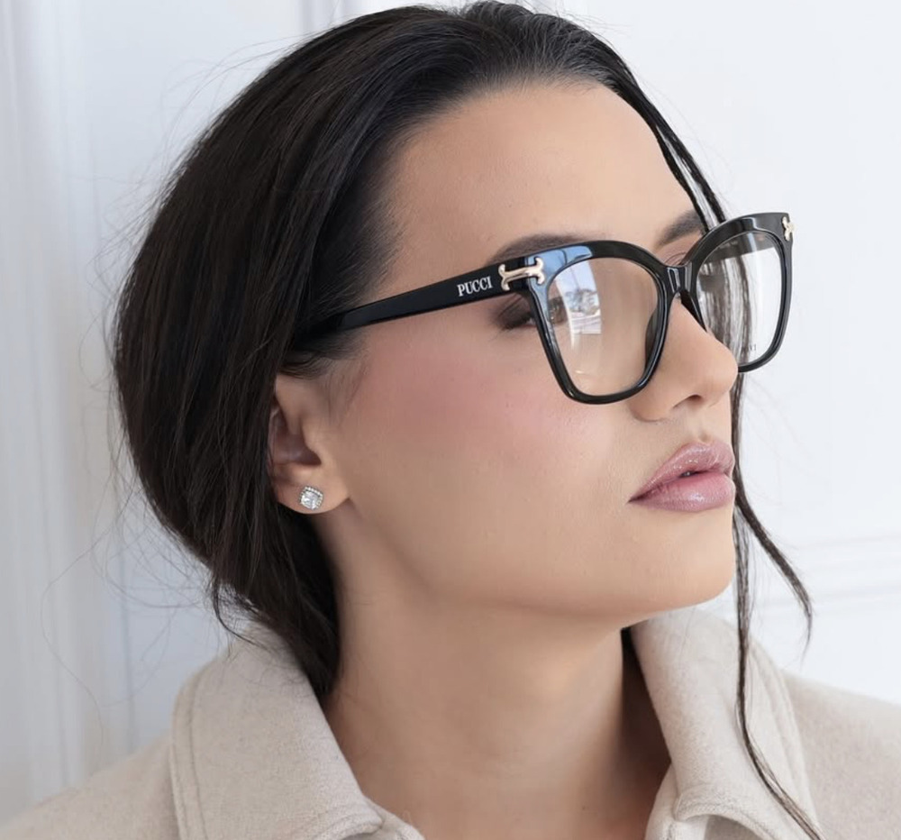 NWT Emilio Pucci EP5235-54001 Black Cat-Eye 54mm Glasses